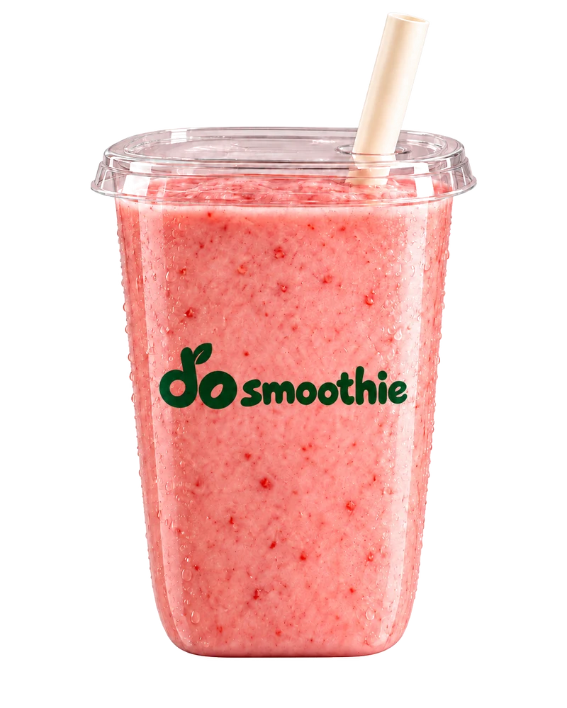 do smoothieのロゴ入りストロベリースムージー