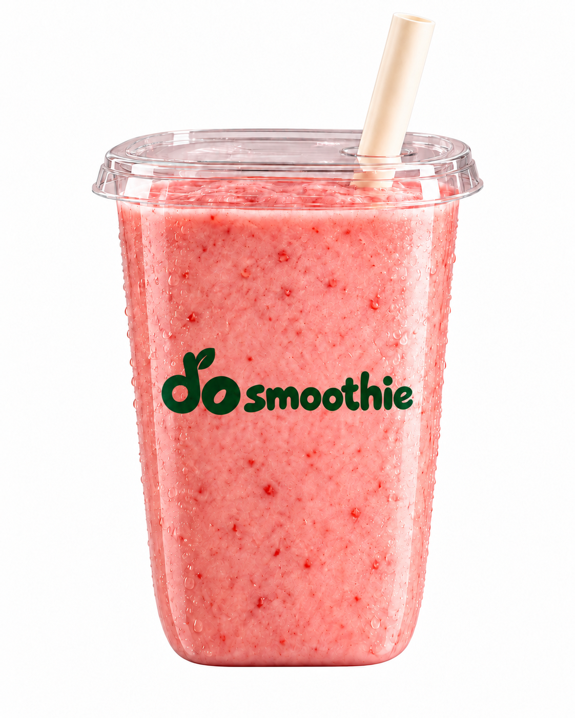 do smoothieのロゴ入りストロベリースムージー